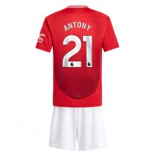 Manchester United Antony #21 Hjemmedraktsett Barn 2024-25 Kortermet (+ korte bukser)